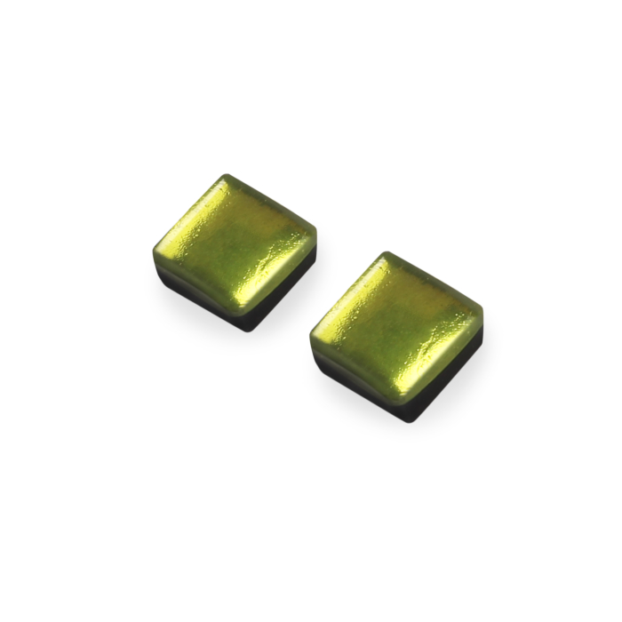 Square Button Studs - Lime