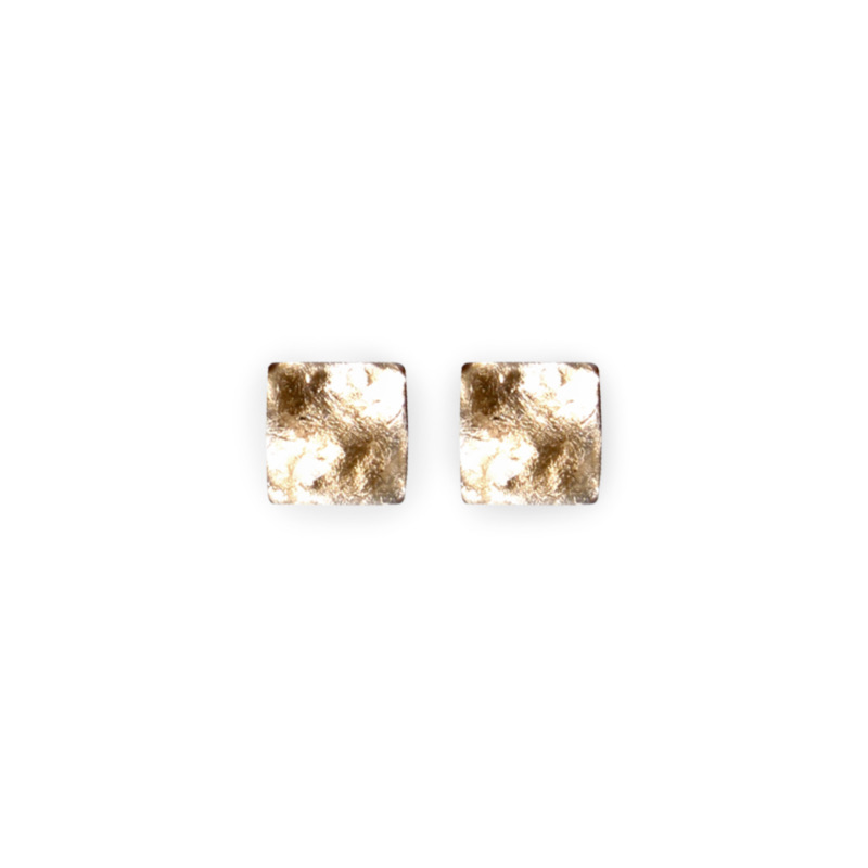 Small Antique Square Studs - Gold