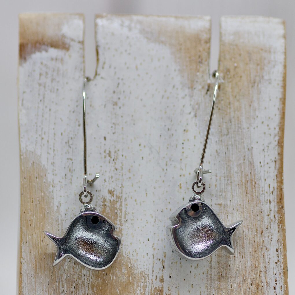 Bubble Fish Earrings - Silver